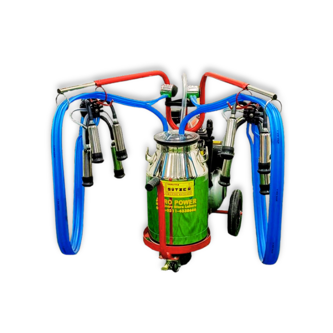 4 Cluster Cow Milking Machine – Stainless Steel Portable Dairy Milker for Farms