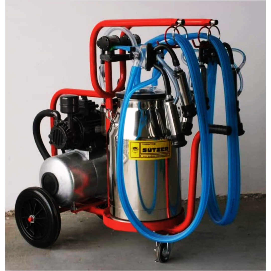 4 Cluster Cow Milking Machine – Stainless Steel Portable Dairy Milker for Farms