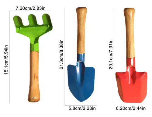 3Pcs Kids Candy Color Garden Tools